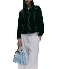 GIANNI CHIARINI PENELOPE Geanta de umar din piele cu curea de umar cer-caramel - Genți femei - 7