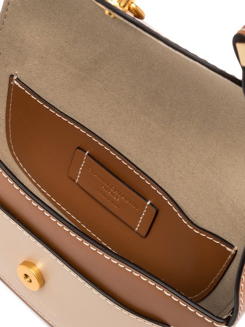 ISA Geantă din piele cu clapă, peste umăr caramel-cremă - Genți femei