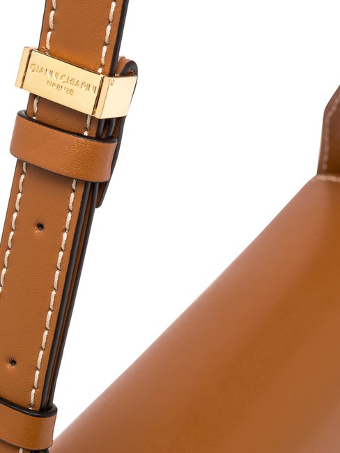 ISA Geantă din piele cu clapă, peste umăr caramel-cremă - Genți femei