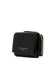 GIANNI CHIARINI WALLETS GRAIN Portofel mic din piele pietrișată negru - Portofele femei - 3