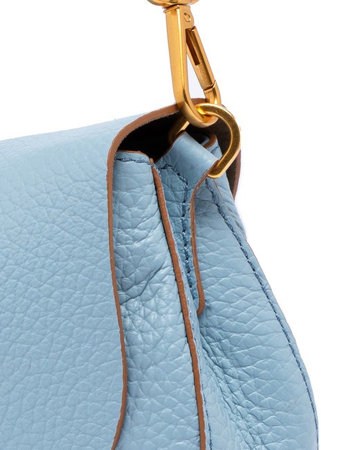 HELENA ROUND Geanta din piele cu curea dubla de umar cer - Genți femei