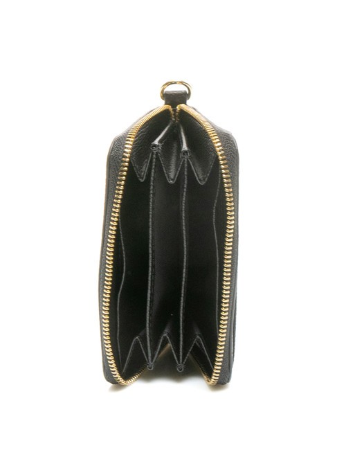 GARDENIA Portofel din piele mic cu fermoar negru - Portofele femei