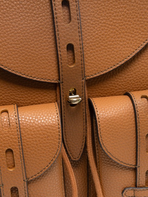 GARDENIA Rucsac din piele cu imprimeu Keria coniac - Genți femei