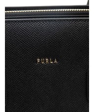 FURLA GARDENIA Geanta de mana din piele cu imprimeu Andromeda negru - Genți femei - 5