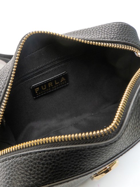 GARDENIA Geanta husa aparat foto din piele cu imprimeu keria tonuri de negru+gheata - Genți femei