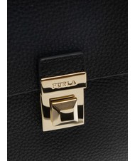 FURLA GLENN Geantă șa din piele cu imprimeu keria negru - Genți femei - 5