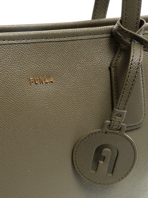 CLASSIC Geanta shopper din piele cu imprimeu Andromeda salvie - Genți femei