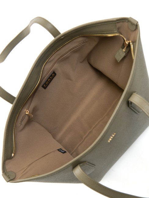 CLASSIC Geanta shopper din piele cu imprimeu Andromeda salvie - Genți femei