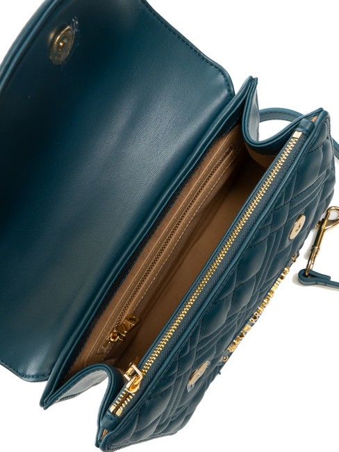 QUILTED Geanta servieta cu bareta de umar smarald - Genți femei