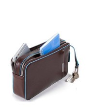 PIQUADRO BLUE SQUARE Pochette din piele MAHOGANY - Genți femei - 2