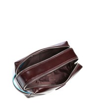 PIQUADRO BLUE SQUARE  Husa de frumusete din piele MAHOGANY - Truse de toaletă - 3