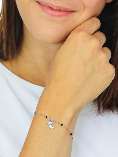 CANDY CHARM Brățară din argint Star Moon rodiu - Brățări