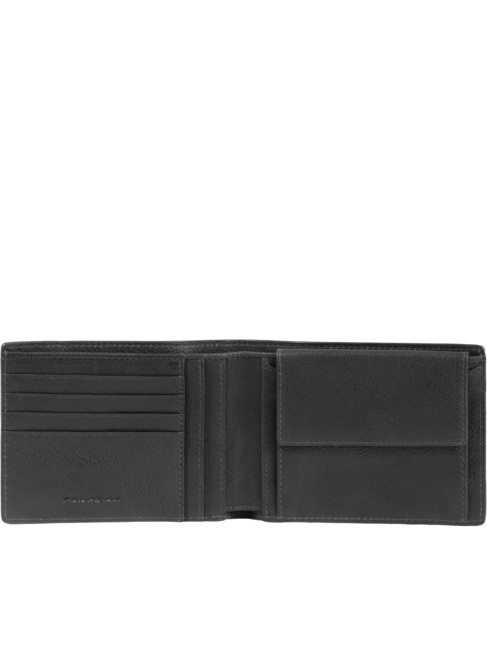 CARL Portofel din piele cu portmoneu negru - Portofele bărbați