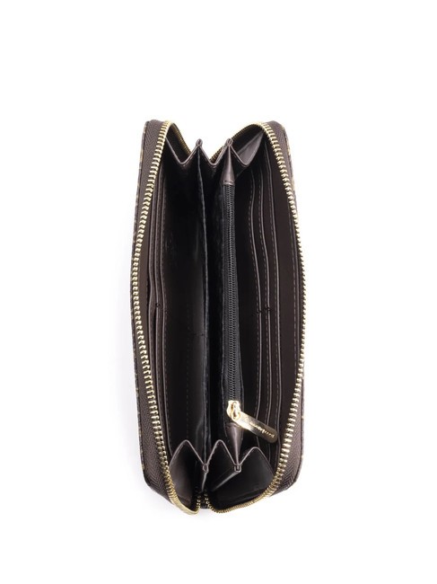 DEVA Fermoar mare în jurul portofelului ciocolată - Portofele femei