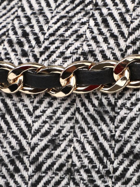 ADELE Geantă din țesătură în formă de țesut cu bară de umăr lână neagră - Genți femei