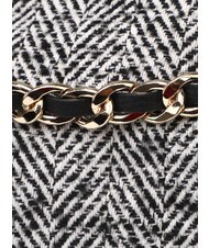 ROCCOBAROCCO ADELE Geantă din țesătură în formă de țesut cu bară de umăr lână neagră - Genți femei - 4