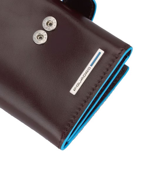 BLUE SQUARE Portofel trifold din piele și monede MAHOGANY - Portofele bărbați