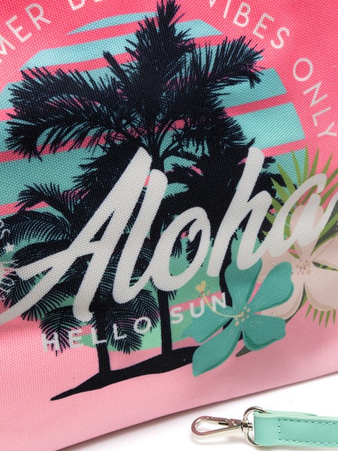 ALHOA Geantă mare de plajă cu curea de umăr roz - Genți femei