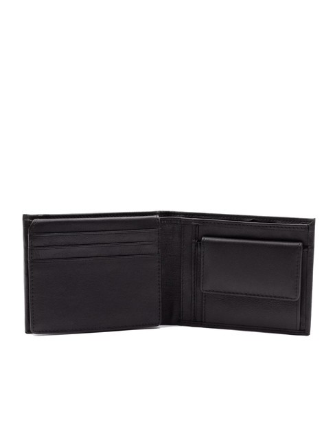 STRIPE Portofel cu clapă și portmoneu negru - Portofele bărbați