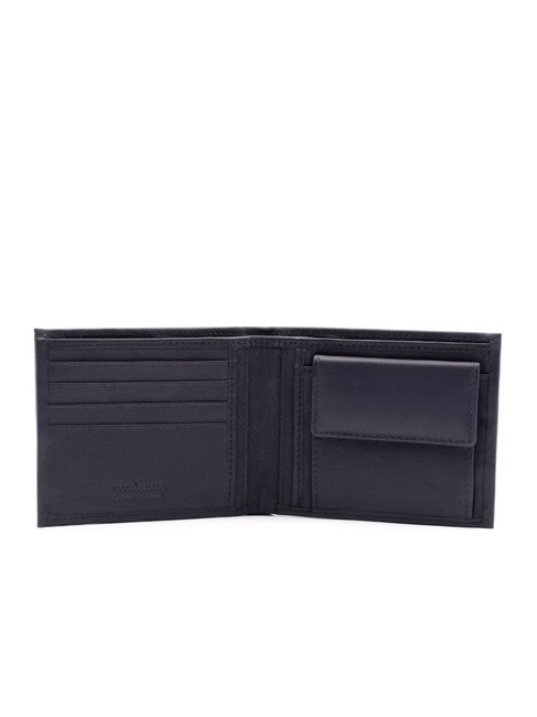 STRIPE Portofel din piele pentru monede albastru - Portofele bărbați