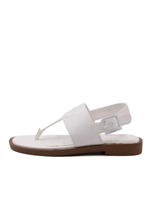 RB Sandale flip-flop cu slingback alb - Pantofi femei