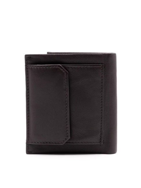 STRIPE Portofel vertical cu buzunar maro inchis - Portofele bărbați