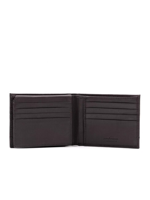 ROBERT Portofel cu clapă și portmoneu maro inchis - Portofele bărbați