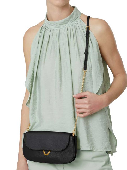 DEW Geanta mica din piele ciocanita negru - Genți femei