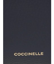 COCCINELLE TEBE Geanta de umar din piele texturata albastru miezul nopții - Genți femei - 4