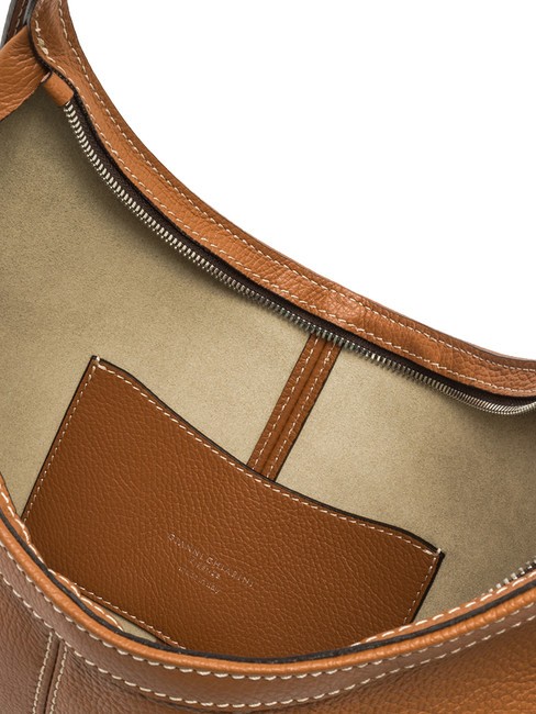 NORMA Geantă hobo de umăr din piele caramel - Genți femei