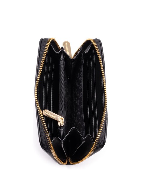 LOGO METALLICO Portofel mediu cu fermoar negru - Portofele femei