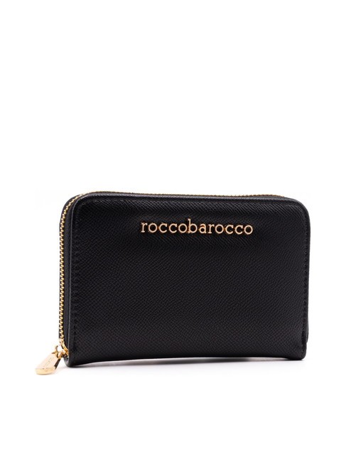 LOGO METALLICO Portofel mediu cu fermoar negru - Portofele femei