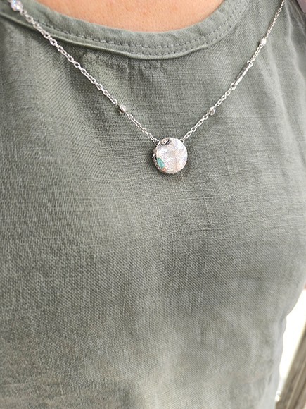 4G RISING Colier cu monedă logoată SILVER - Lănțișoare