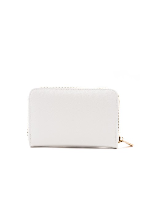 LOGO METALLICO Portofel mediu cu fermoar aproape alb - Portofele femei