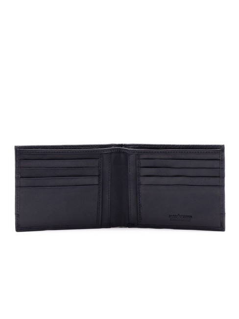 ROBERT Portofel din piele texturată de 8cc albastru - Portofele bărbați