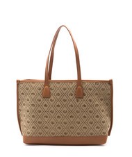 ROCCOBAROCCO FRIDA Geanta de cumparaturi din material jacquard natural - Genți femei - 3