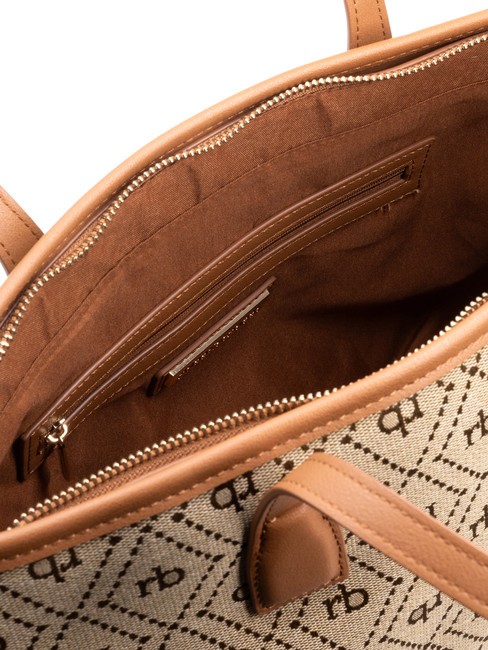 FRIDA Geanta de cumparaturi din material jacquard natural - Genți femei