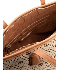 ROCCOBAROCCO FRIDA Geanta de cumparaturi din material jacquard natural - Genți femei - 4