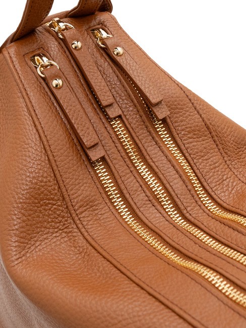 TRIO  Rucsac din piele ciocanita piele25 - Genți femei