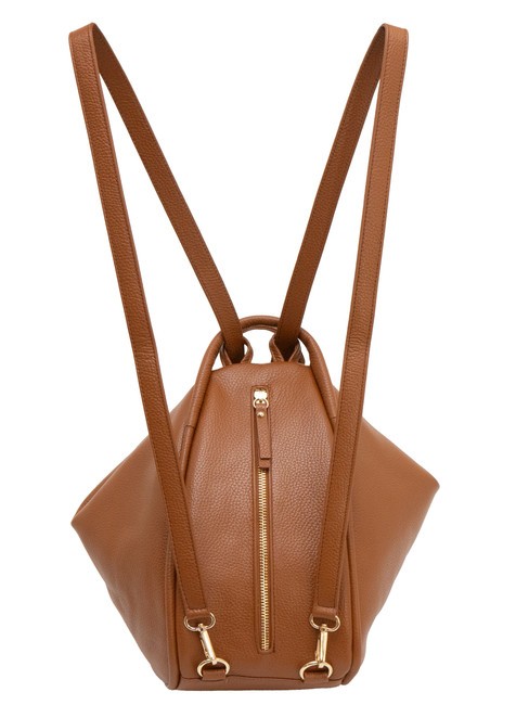 TRIO  Rucsac din piele ciocanita piele25 - Genți femei