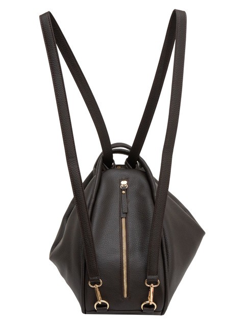 TRIO  Rucsac din piele ciocanita cafea25 - Genți femei