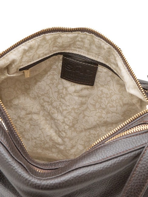 TRIO  Rucsac din piele ciocanita cafea25 - Genți femei