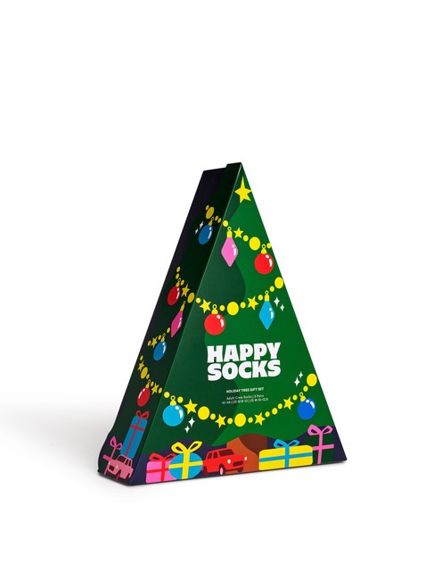 HOLIDAY TREE Set cadou de 3 perechi de șosete verde - Șosete unisex