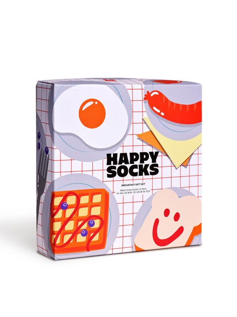 BREAKFAST Set cadou de 4 perechi de șosete albastru - Șosete unisex