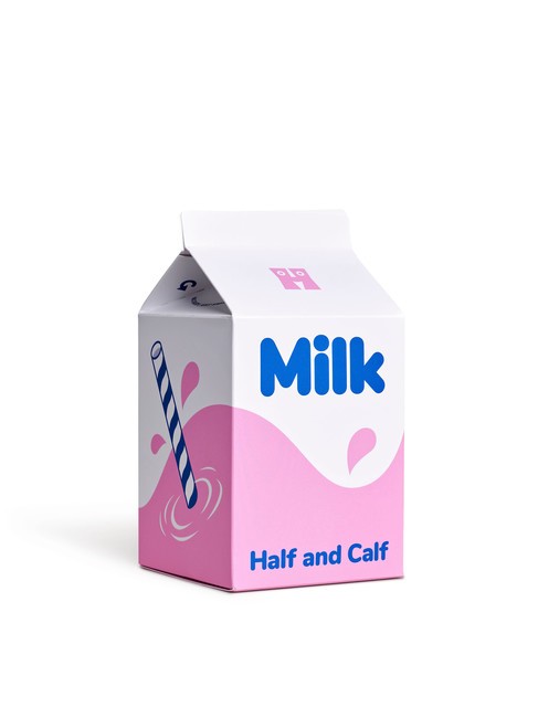 MILK CARTON Set cadou de 4 perechi de șosete alb - Șosete unisex
