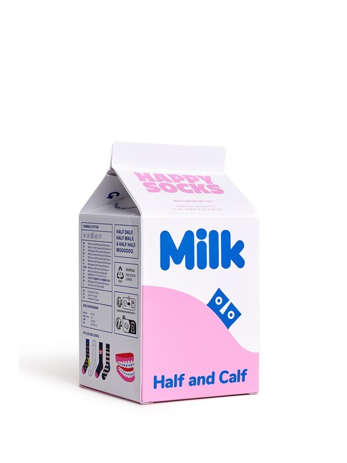 MILK CARTON Set cadou de 4 perechi de șosete alb - Șosete unisex