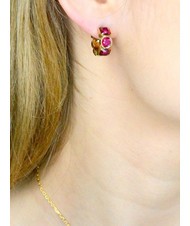 GUESS CRAZY EARRINGS Cercei geometrici aur galben/fucsia - Cercei - 2