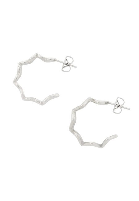 LOVELY GUESS Cercei semicerc cu inimă SILVER - Cercei