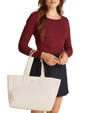 TOMMY HILFIGER TH SOFT LOGO Geanta de cumparaturi trestie de zahăr - Genți femei - 4