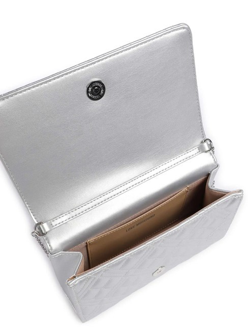 QUILTED Poșetă cu curea de umăr din lanț argint - Genți femei